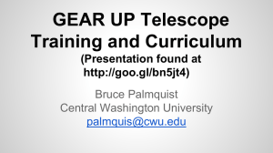 GEAR UP Telescope Training and Curriculum (Presentation found at