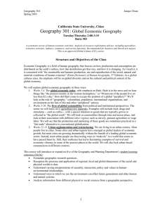 Geography 301: Global Economic Geography California State University, Chico