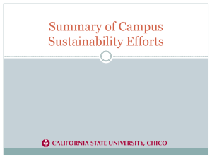 Summary of Campus Sustainability Efforts