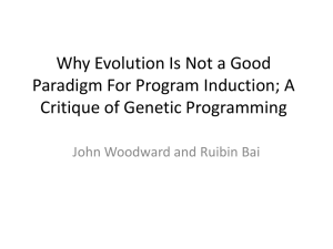 Why Evolution Is Not a Good Paradigm For Program Induction; A