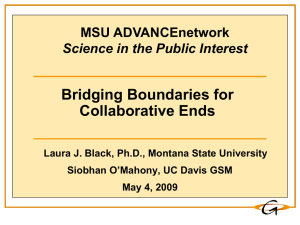 Bridging Boundaries for Collaborative Ends MSU ADVANCEnetwork Science in the Public Interest