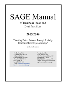SAGE Manual of Business Ideas and Best Practices 2005/2006