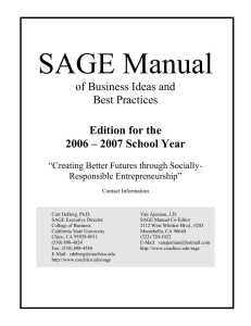SAGE Manual of Business Ideas and Best Practices Edition for the