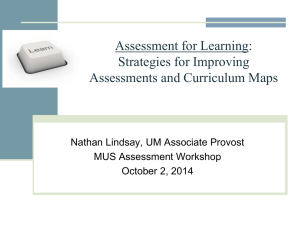 Assessment for Learning: Strategies for Improving Assessments and Curriculum Maps