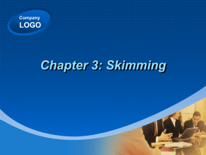 Chapter 3: Skimming LOGO Company