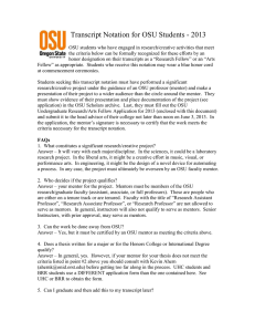 Transcript Notation for OSU Students - 2013