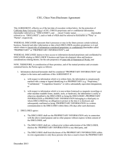 CSU, Chico Non-Disclosure Agreement