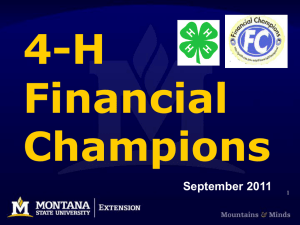 4-H Financial Champions September 2011