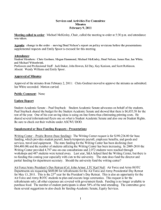 Services and Activities Fee Committee Minutes February 9, 2011