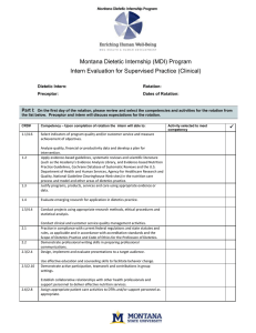 Montana Dietetic Internship (MDI) Program Intern Evaluation for Supervised Practice (Clinical)