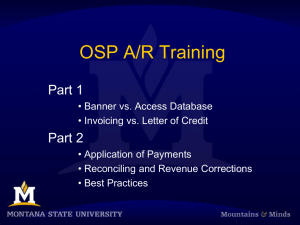 OSP A/R Training Part 1 Part 2
