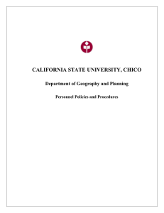 CALIFORNIA STATE UNIVERSITY, CHICO Department of Geography and Planning
