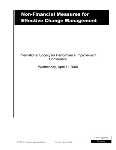 Non-Financial Measures for Effective Change Management International Society for Performance Improvement Conference