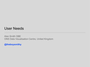 User Needs Alan Smith OBE ONS Data Visualisation Centre, United Kingdom @theboysmithy