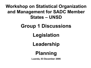 Group 1 Discussions Legislation Leadership Planning