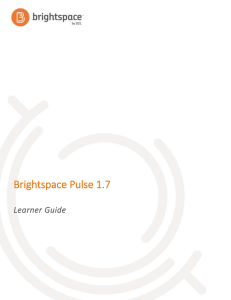 Brightspace Pulse 1.7 Learner Guide