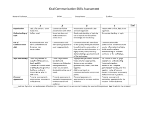 Oral Communication Skills Assessment