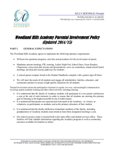 Woodland Hills Academy Parental Involvement Policy (Updated 2014/15)