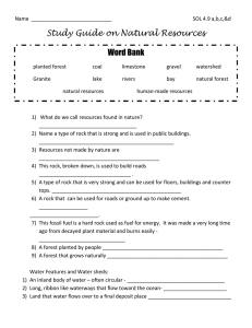 Study Guide on Natural Resources  Word Bank