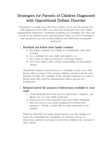 Strategies for Parents of Children Diagnosed with Oppositional Defiant Disorder