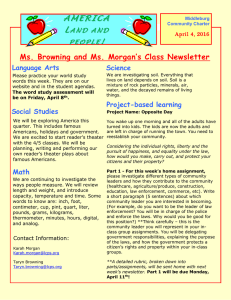AMERICA L ! Ms. Browning and Ms. Morgan’s Class Newsletter