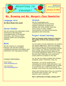 A C ! Ms. Browning and Ms. Morgan’s Class Newsletter