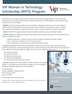 VIP Women in Technology Scholarship (WITS) Program