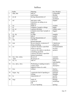 Suffixes Worksheet
