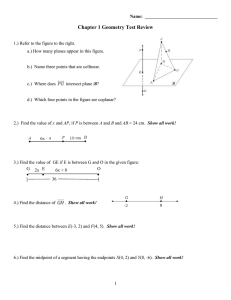 Chapter 1 Geometry Test Review