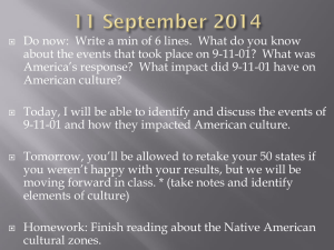 Do now:  Write a min of 6 lines. ... about the events that took place on 9-11-01?  What...