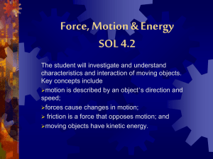 Force, Motion &amp; Energy SOL 4.2