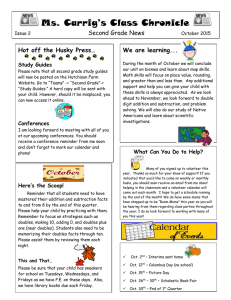 Ms. Carrig’s Class Chronicle Second Grade News We are learning...