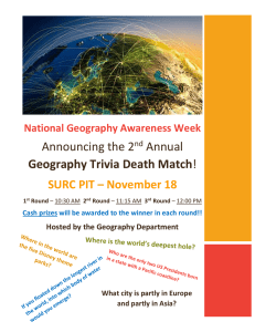 Announcing the 2 Annual Geography Trivia Death Match SURC PIT – November 18