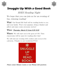 Snuggle Up With a Good Book RHES Reading Night fun, relaxing reading!