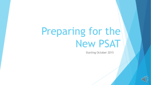 Preparing for the New PSAT Starting October 2015