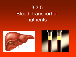 3.3.5 Blood Transport of nutrients