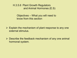 H.3.5.6  Plant Growth Regulators and Animal Hormones (E.S) Objectives