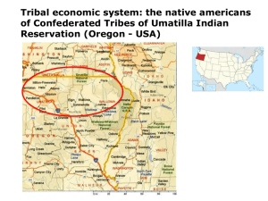 Tribal economic system: the native americans Reservation (Oregon - USA)