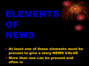 ELEMENTS OF NEWS