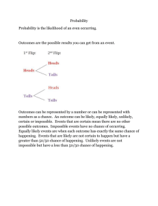 Probability Probability is the likelihood of an even occurring.