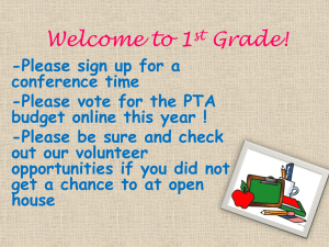 Welcome to 1 Grade!
