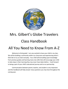 Mrs. Gilbert’s Globe Travelers Class Handbook