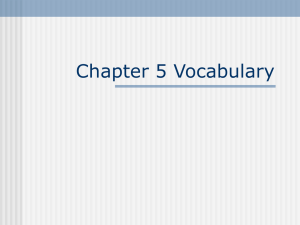 Chapter 5 Vocabulary