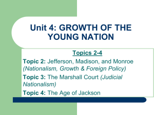 Unit 4: GROWTH OF THE YOUNG NATION Topics 2-4 Topic 2: