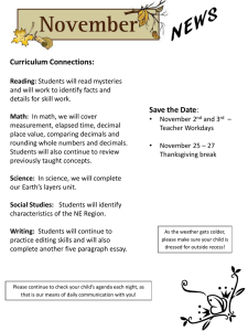 Curriculum Connections: Save the Date