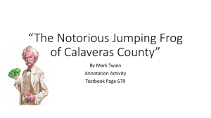 “The Notorious Jumping Frog of Calaveras County” By Mark Twain Annotation Activity