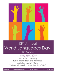 World Languages Day 13 Annual May 15th, 2015