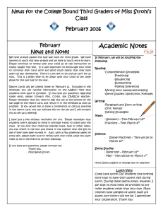 Academic Notes February 2016