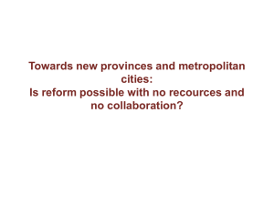 Towards new provinces and metropolitan cities: no collaboration?