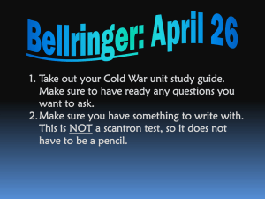1. Take out your Cold War unit study guide.